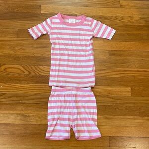 Hanna Andersson short Johns, sz 6-7 (120) pink and white stripes.